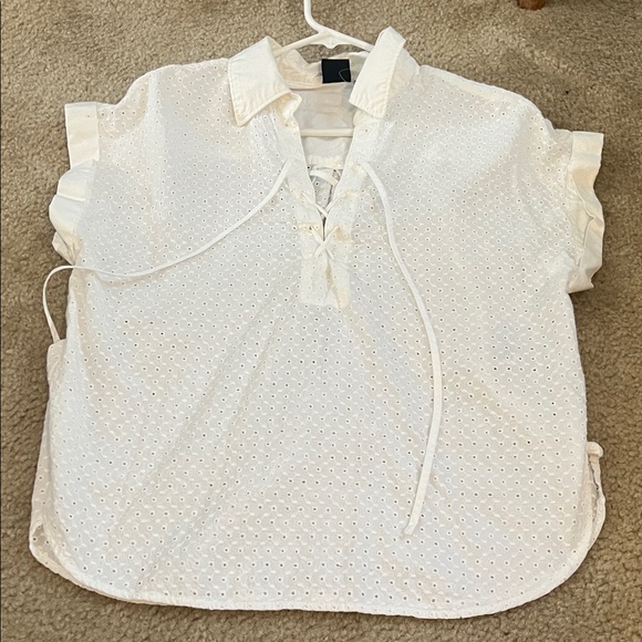 GAP Tops - GAP White Eyelet Blouse